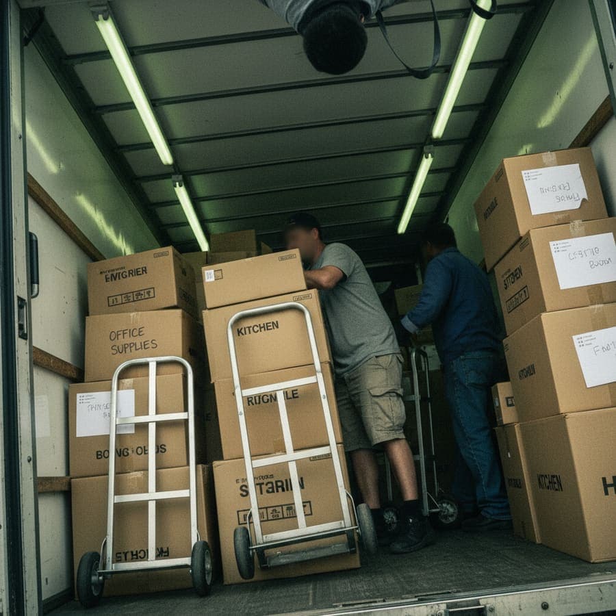 Emergency flood response at loading dock during storm event