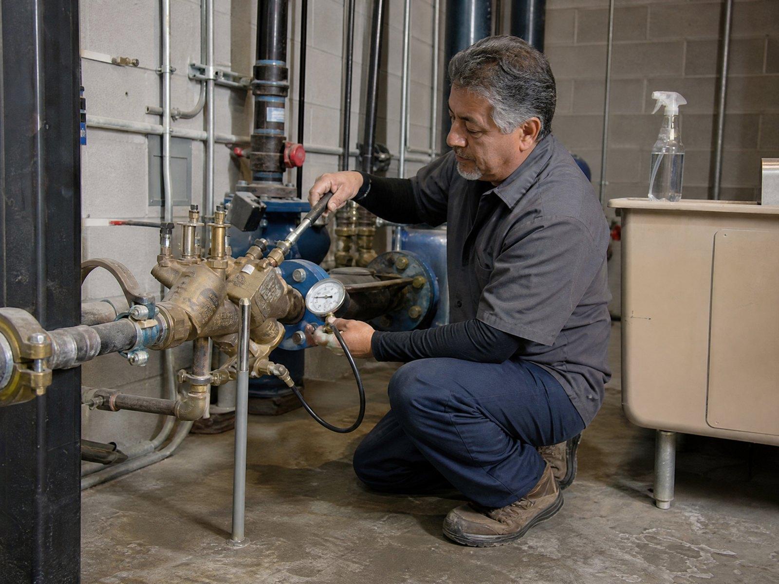Testing a backflow preventer